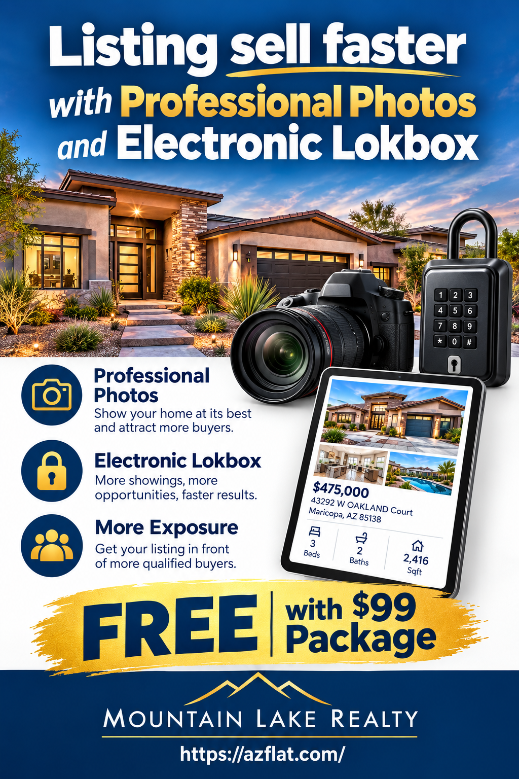 Professional Photos and Electronic Lokbox — free with $99 Smart Choice package